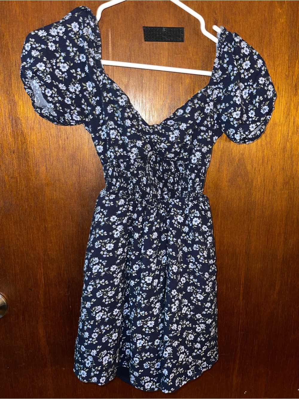 Hollister Navy Blue Mini Dress with White Floral Print
